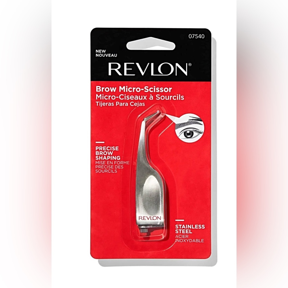 🆕 Revlon Stainless Steel Brow Micro-Scissor - Silver